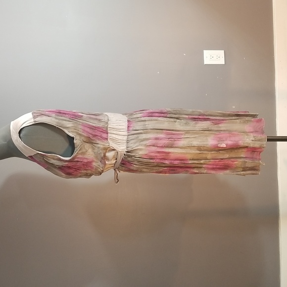 Floral dress.  No label.  Guessing size 7 rose brown - Picture 2 of 11